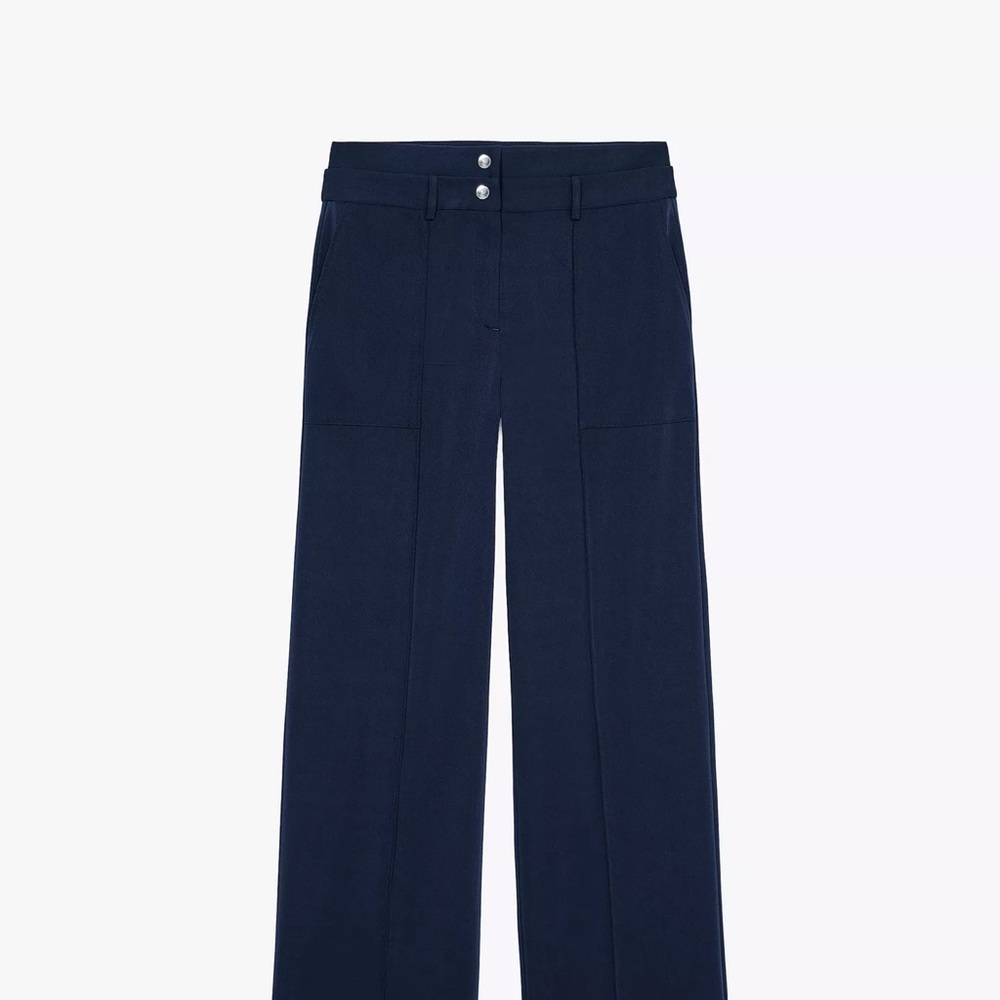 Double waist wide leg Navy Women's Pants